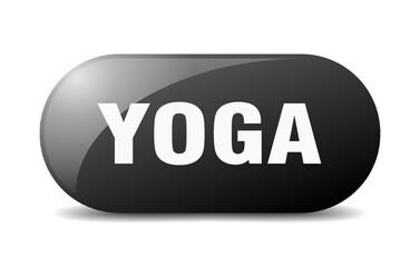 yoga button. sticker. banner. rounded glass sign