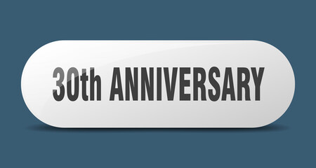 30th anniversary button. sticker. banner. rounded glass sign