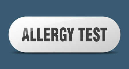 allergy test button. sticker. banner. rounded glass sign