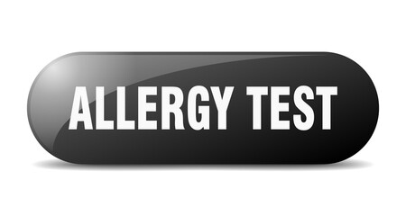 allergy test button. sticker. banner. rounded glass sign
