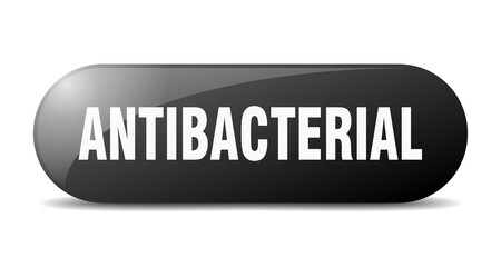 antibacterial button. sticker. banner. rounded glass sign