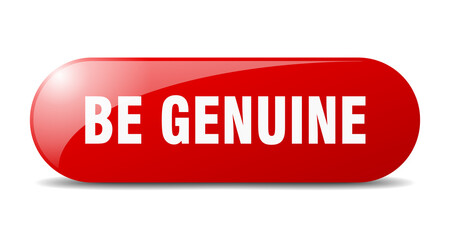 be genuine button. sticker. banner. rounded glass sign