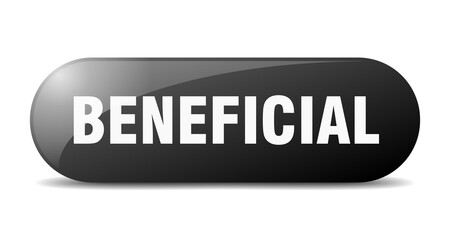 beneficial button. sticker. banner. rounded glass sign