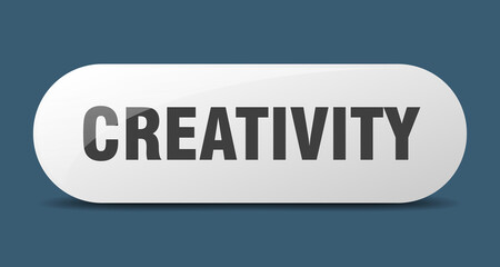 creativity button. sticker. banner. rounded glass sign