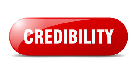 credibility button. sticker. banner. rounded glass sign
