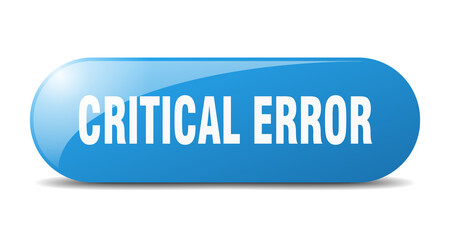 critical error button. sticker. banner. rounded glass sign