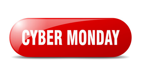 cyber monday button. sticker. banner. rounded glass sign