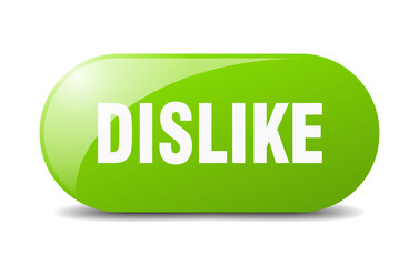 dislike button. sticker. banner. rounded glass sign