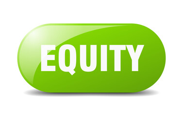 equity button. sticker. banner. rounded glass sign