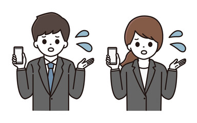 ビジネスマン ビジネスウーマン スマートフォン