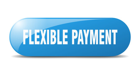 flexible payment button. sticker. banner. rounded glass sign