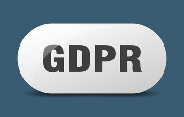 gdpr button. sticker. banner. rounded glass sign