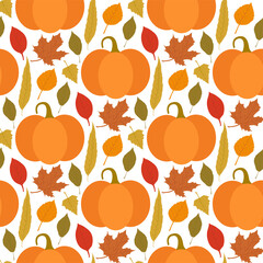 Seamless pattern with autumn leaves