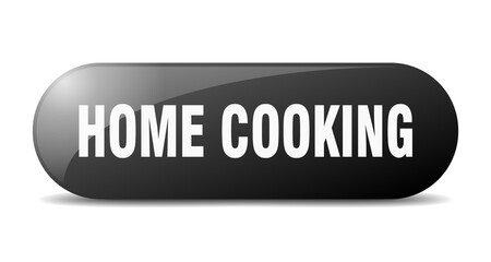 home cooking button. sticker. banner. rounded glass sign