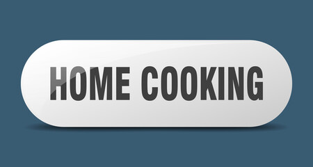 home cooking button. sticker. banner. rounded glass sign