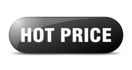 hot price button. sticker. banner. rounded glass sign