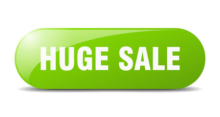 huge sale button. sticker. banner. rounded glass sign