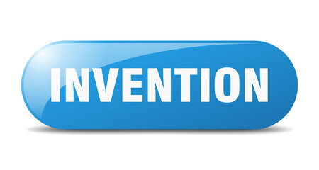 invention button. sticker. banner. rounded glass sign