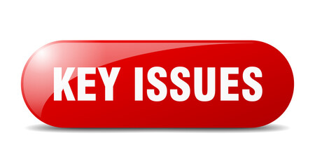 key issues button. sticker. banner. rounded glass sign