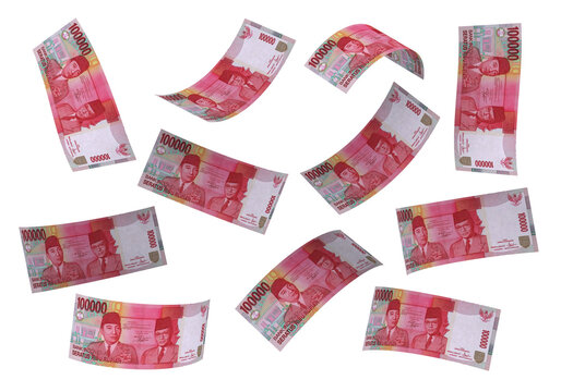 3D Indonesian rupiah money white background