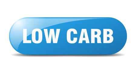low carb button. sticker. banner. rounded glass sign
