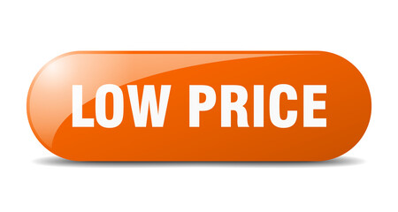 low price button. sticker. banner. rounded glass sign