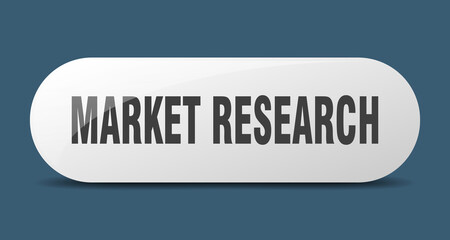 market research button. sticker. banner. rounded glass sign