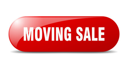 moving sale button. sticker. banner. rounded glass sign