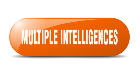 multiple intelligences button. sticker. banner. rounded glass sign