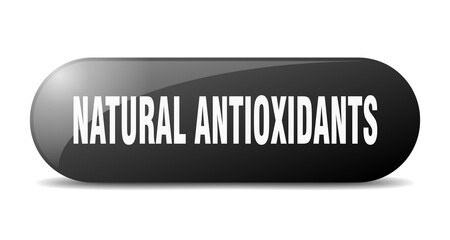 natural antioxidants button. sticker. banner. rounded glass sign