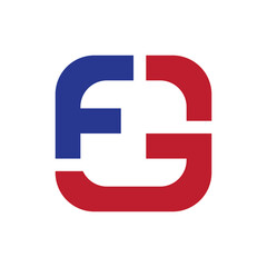 Fototapeta premium Square with FG letter logo design vector