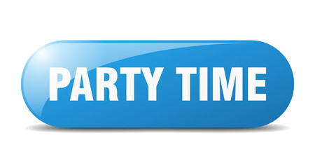 party time button. sticker. banner. rounded glass sign