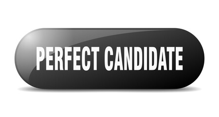 perfect candidate button. sticker. banner. rounded glass sign
