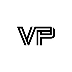 initial letter vp line stroke logo modern
