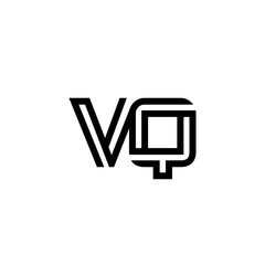 initial letter vq line stroke logo modern