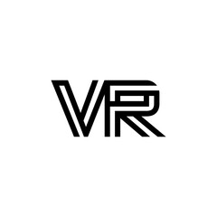 initial letter vr line stroke logo modern