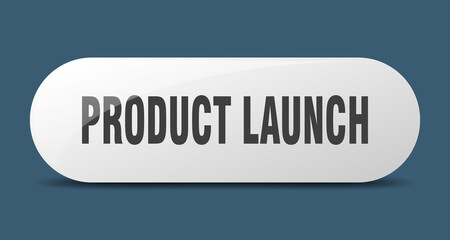 product launch button. sticker. banner. rounded glass sign