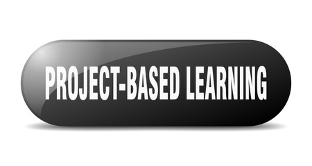 project-based learning button. sticker. banner. rounded glass sign