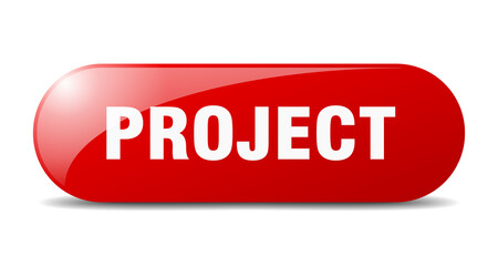 project button. sticker. banner. rounded glass sign