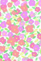 シンプルな花模様