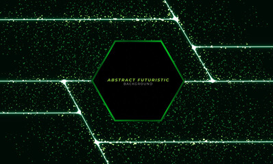 Obraz premium Background image with green light flares. Vector illustration.