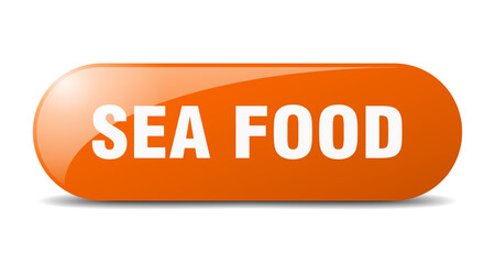 sea food button. sticker. banner. rounded glass sign