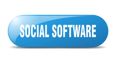 social software button. sticker. banner. rounded glass sign