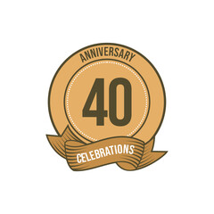 40 Years Anniversary Celebration Vector Template Design Illustration