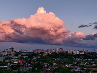 sunset over the city