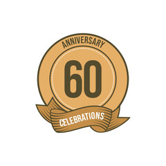 60 Years Anniversary Celebration Vector Template Design Illustration