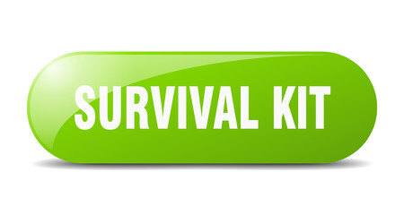 survival kit button. sticker. banner. rounded glass sign