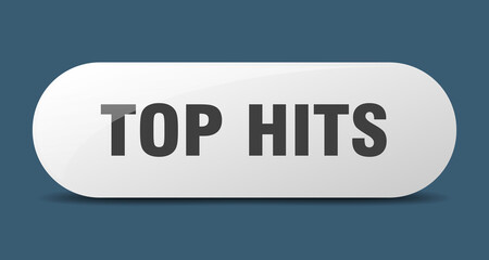 top hits button. sticker. banner. rounded glass sign