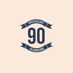 90 Years Anniversary Celebration Vector Template Design Illustration