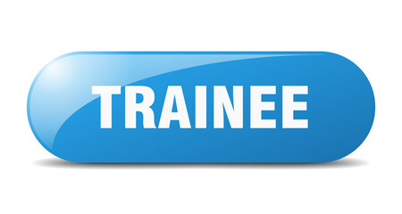 trainee button. sticker. banner. rounded glass sign
